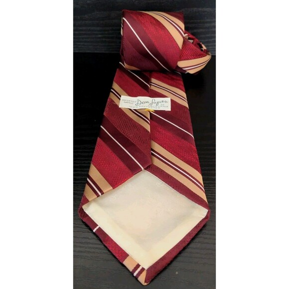 1970’s Don Loper Beverly Hills Men's Necktie 100% Poly Fat 4" 56" Red Striped - Picture 3 of 5